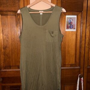 J crew Olive Green Sleeveless Women's shirt dress